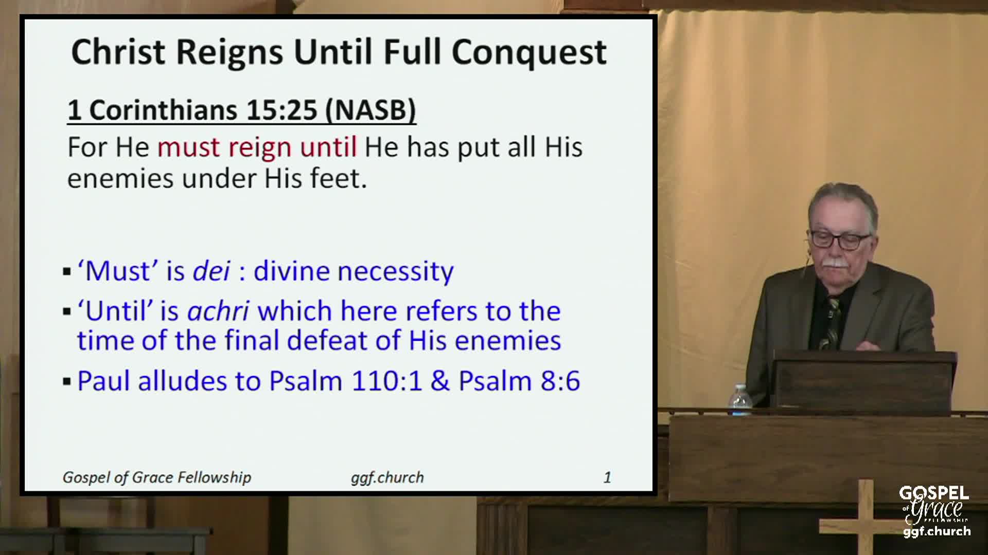 Thumbnail image for Gospel of Grace Fellowship: All Things Will Be Subjected to God 11-16-2025